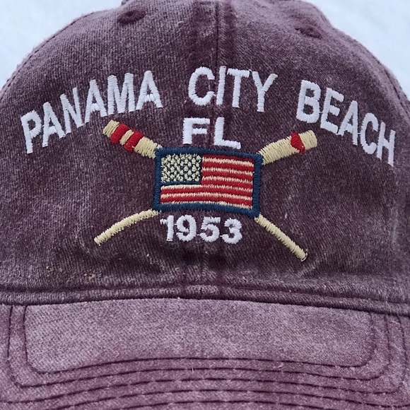 Alvin's Island for Panama City Beach Florida Adjustable Am Flag Purple Ball Cap - Picture 12 of 13